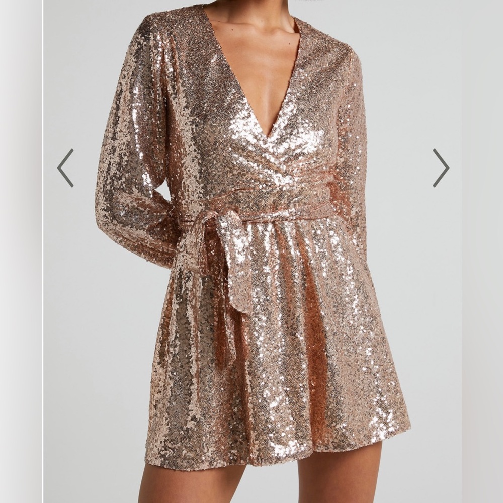 Sequin Wrap Dress